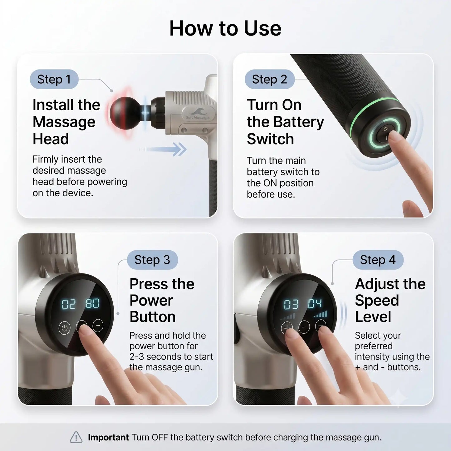 Elite Performance Deep Tissue Percussion Massage Gun